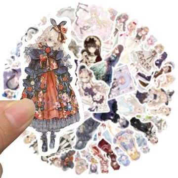 NAKLEJKI NA TABLET TELEFON STICKER MIX LALKI 50szt