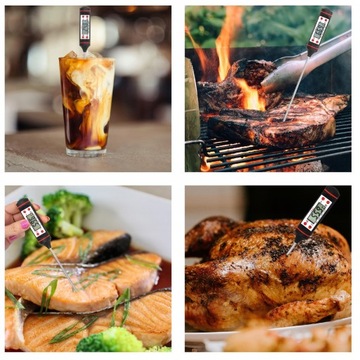 Электронный штыревой термометр КУЧЕННЫЙ с щупом для мяса для мясного ассорти на гриле