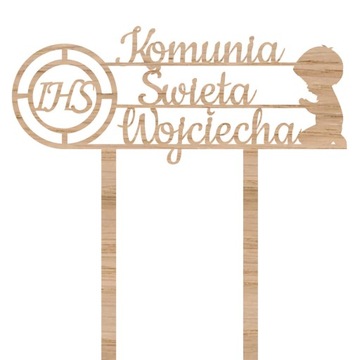 Topper komunia drewniany TKD-10