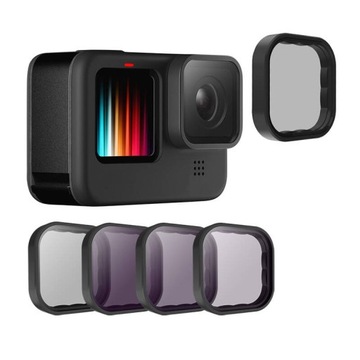 TELESIN ZESTAW 4 FILTRÓW DO KAMER GOPRO CPL + ND WODOODPORNE LEKKIE TRWAŁE