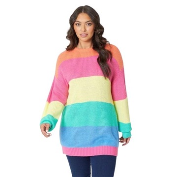 M8417 DAMSKI KOLOROWY SWETER STUDIO 20/22 3XL/4L