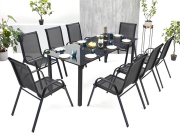 MEBLE OGRODOWE ZESTAW STÓŁ 8+1 NA TARAS BALKON