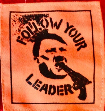 FOLLOW YOUR LEADER naszywka punk antifa pomarancz
