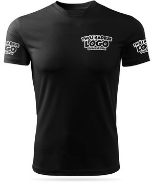 Termoaktywny T-shirt czarny + GRAFIKA na prezent