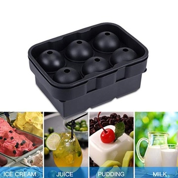 СИЛИКОНОВАЯ ФОРМА НА 6 ШАРИКОВ ЛЬДА ДЛЯ НАПИТКОВ