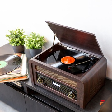 Проигрыватель VINTAGE, стерео BT CD USB, FM-радио DAB+