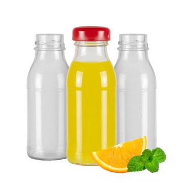 50x Butelka na sok JUICE 125 ml SZKLANE BUTELKI na soczek z zakrętką