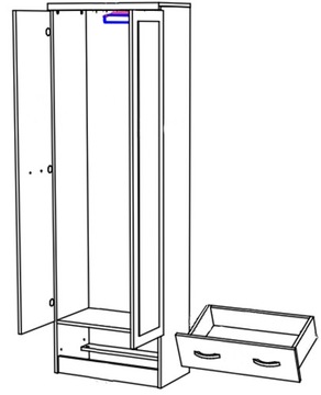 УЗКИЙ ШКАФ ДЛЯ ПРИХОЖЕЙ С ЗЕРКАЛОМ TOP MIX, 60СМ