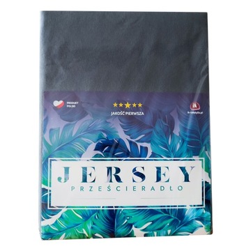 Prześcieradło z gumką jersey 90x200 Ciemno Szare