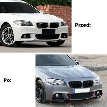 ЮБКА БАМПЕРА FLAPSY BMW F10 F11 M ПАКЕТ РАЗДЕЛИТЕЛЕЙ ГЛЯНЦЕВЫЙ ЧЕРНЫЙ ПЕРЕДНЯЯ ЧАСТЬ