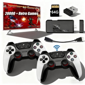 Bezdrátová Retro Herní Konzole Game Stick 30000 Her Se 2 Pady