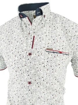 МУЖСКАЯ БЕЛАЯ РУБАШКА С УЗОРОМ SDN 669 XL