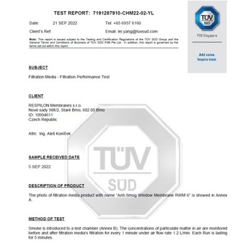 Respilon nano мембранный фильтр-очиститель против смога