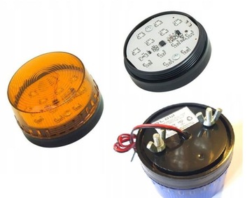 LAMPA KOGUT SYGNALIZATOR BRAMY ALARM 12V pomarańcz