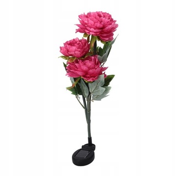 Solar Power LED 3 Heads Symulacja piwonii Rose