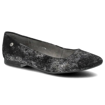 Czarne Baleriny Maciejka Damskie Stylowe Obuwie