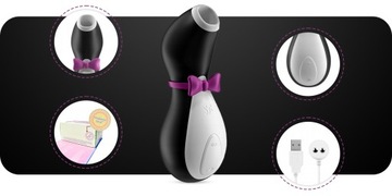 ВОЗДУШНЫЙ МАССАЖЕР ПИНГВИН ВСАСЫВАЮЩИЙ ВИБРАТОР ПИНГВИН SATISFYER PRO PENGUIN