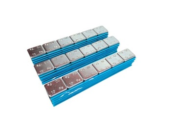 Алюминиевые грузики для колес, склеенные, 100 полосок по 10 г, круглые.