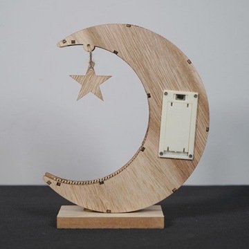 Рамадан Мубарак Огни Ид Украшения Лунной Форме Ночные Огни Деревянные