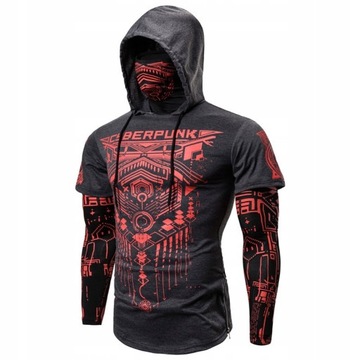 Hla-Bluza z Kapturem Cyberpunk na Lato Osłona XL