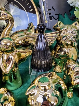 ANIOŁ CERAMICZNY CZARNO ZŁOTY MAŁY