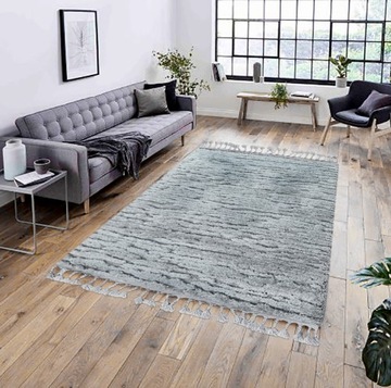 СЕРЫЙ БЕРБЕРСКИЙ КОВЕР С БАХРИНОЙ 133x190