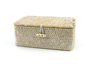 КОРЗИНА-КОРЗИНА КОНТЕЙНЕР С МОРСКОЙ ТРАВОЙ БЕЛЫЙ M