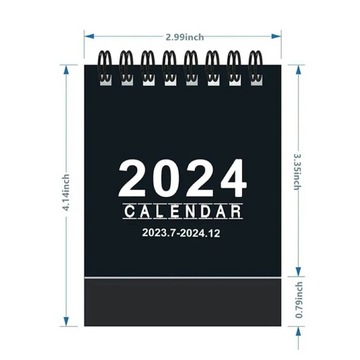 Мини-настольный календарь на 2024 год. Простой английский календарь-книжка с наклейками на каждый день.
