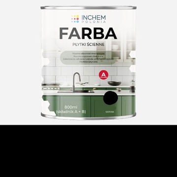 Farba dwuskład do płytek ściennych 800ml CZARNA