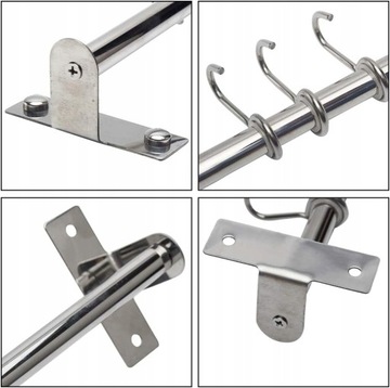 Кухонная штанга с 8 вешалками, 54 см.