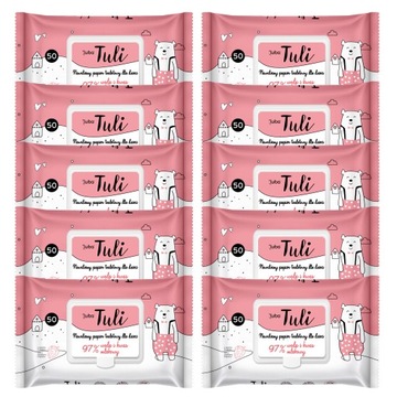 Nawilżany papier toaletowy dzieci Truskawka 10x50