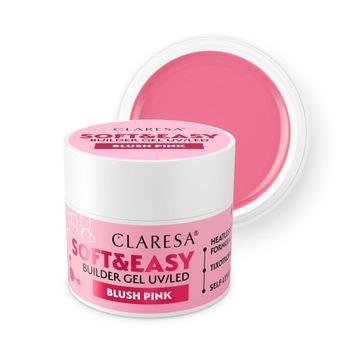 CLARESA Żel budujący do paznokci Soft&Easy BLUSH PINK 90g różowy