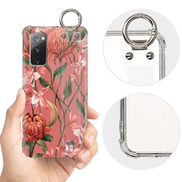 ETUI SHOCK+PASEK do SAMSUNG S20FE Kwiaty Top Wzory