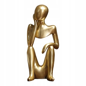 Abstrakcyjna rzeźba myśliciela statua trzymająca