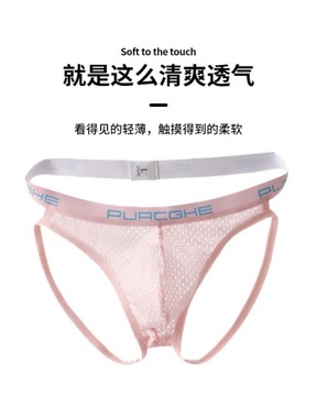 Gay Underwear Men Jockstraps Transparent Mesh Thon