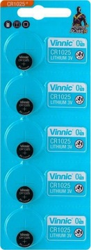 5x BATERIA LITOWA VINNIC 3V CR1025 DL1025 FV