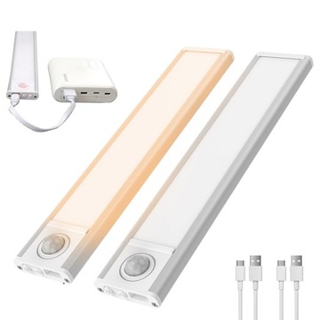 2X LAMPA LED GARAŻOWA SUFITOWA LISTWA LAMPKA NOCNA KINKIETY Z CZUJNIK RUCHU
