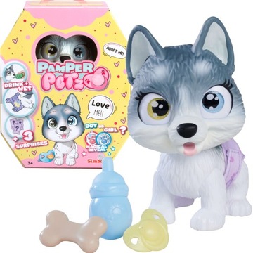 PAMPER PETZ INTERAKTYWNY PIESEK HUSKY Z PIELUSZKOWEGO GANGU 20 CM + AKCES.