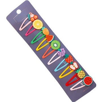 10x spinka do włosów clips COLORED FRUIT HAIR CLIP