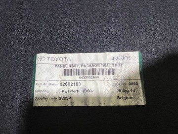 TOYOTA AURIS II HB E18 12-18 5D POLIČKA ZADNÍ KUFRU HORNÍ PROVÁZEK