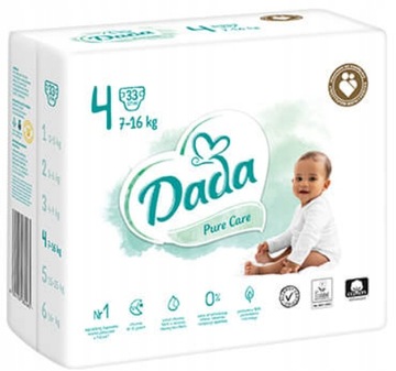 Dada PURE CARE rozmiar 4 7-16 kg Pieluszki 33 szt.