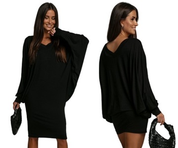 Wielofunkcyjna sukienka tunika nietoperz dzianinowa oversize 3 w 1