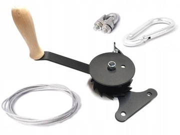 KOŁOWROTEK DO RUSZTU GRILLA OGNISKA TRÓJNÓG ZESTAW