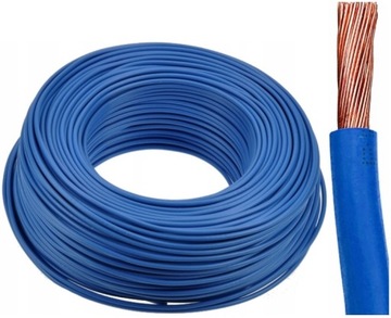 Przewód linka kabel jednożyłowy LGY 4 4mm 4mm2 niebieski 1x4 1m