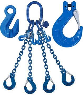ZAWIESIE ŁAŃCUCHOWE 4C 8,0T 8T 2,5M KL.10 haki skracające Atest CE