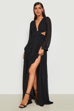 Boohoo MAXI SUKIENKA SZYFON WYCIĘCIA NG2 pcn XXL