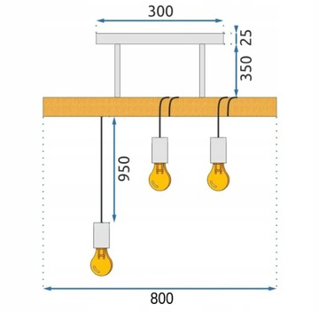 ДЕРЕВЯННЫЙ ПОТОЛОЧНЫЙ ПОДВЕСНОЙ СВЕТИЛЬНИК LOFT LINE BULB 3 APP973-3CP
