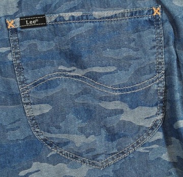 LEE spodnie ogrodniczki BLUE jeans BIB SHORT_ S