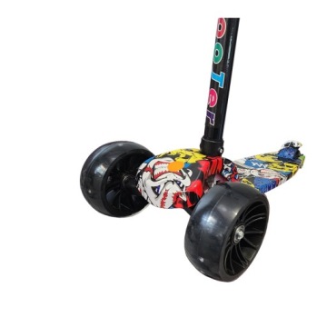 ТРЕХКОЛЕСНЫЙ БАЛАНСИРОВОЧНЫЙ СКУТЕР СО СВЕТОДИОДНЫМИ КОЛЕСАМИ ГРАФИТТИ 50 кг, складной, усиленный