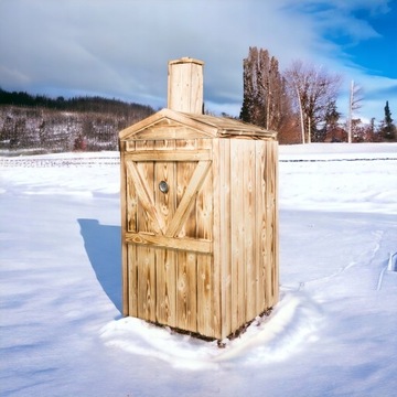 Садовая коптильня с деревянным дымоходом, большая эко, 60x60x120, самодельная Wedliny